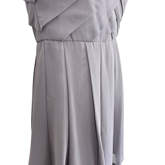 Morgan & Co Y2K Formal Pleated Strapless Prom Dress Party Gray Whimsigoth 1/ 2 - Picture 3 of 16